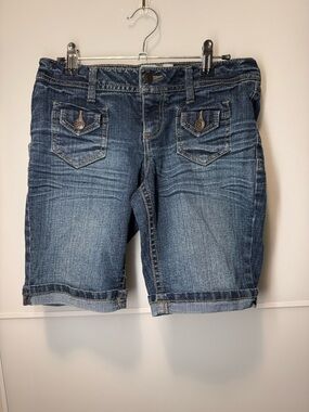 SO Blue Cuffed Denim Bermuda Shorts